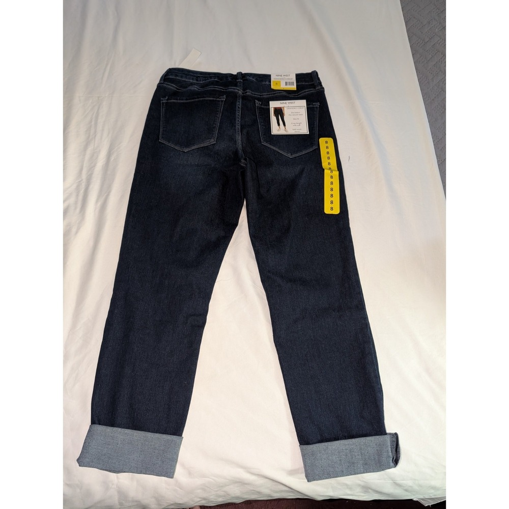 NWT Nine West Women's Size 8 Gramercy Crop Slim Fit Soft Touch Denim Jeans NEW - Picture 5 of 7